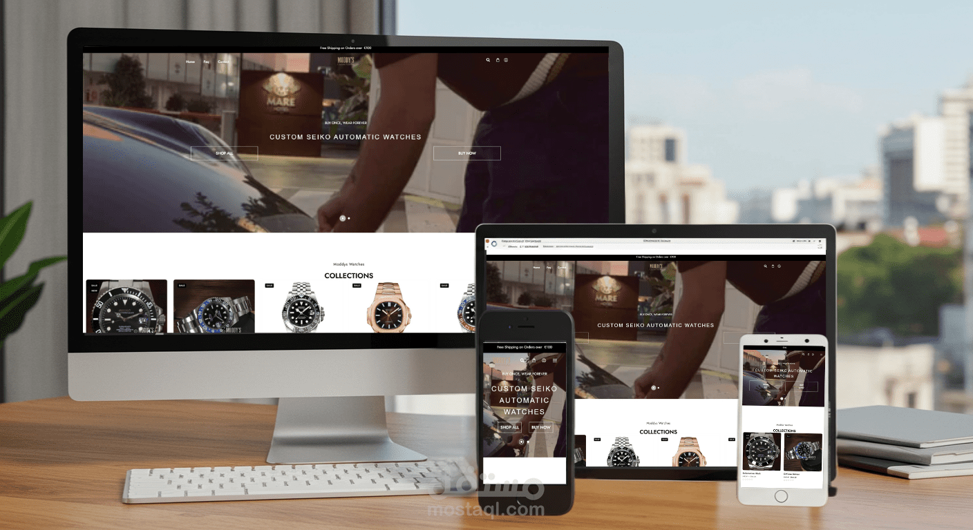 تصميم وتطوير متجر موديز للساعات باستخدام ووردبريس وWooCommerce - متجر موديز للساعات – تصميم متجر إلكتروني بووردبريس