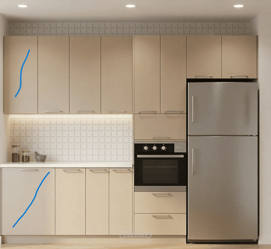 مخططات هندسية وتصميمية متكاملة لمشروع مطبخ