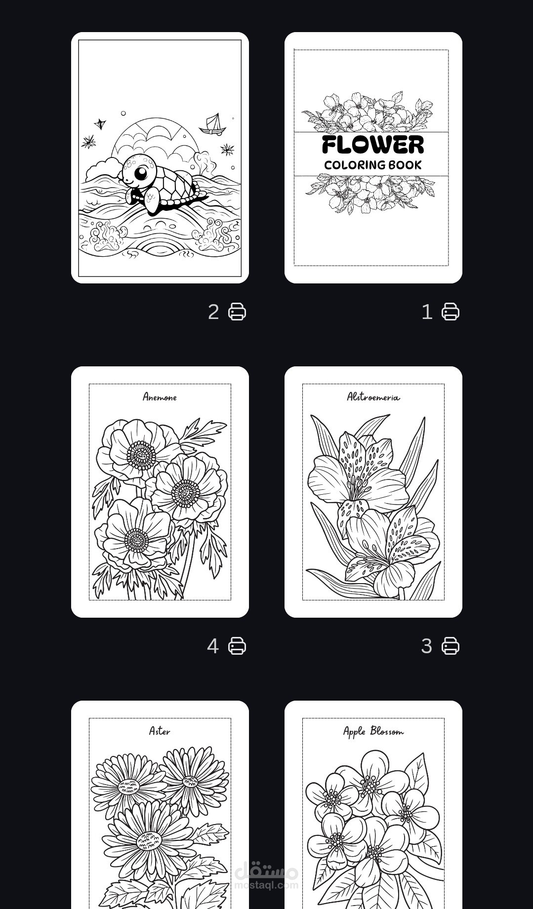 Printable children's coloring book designs