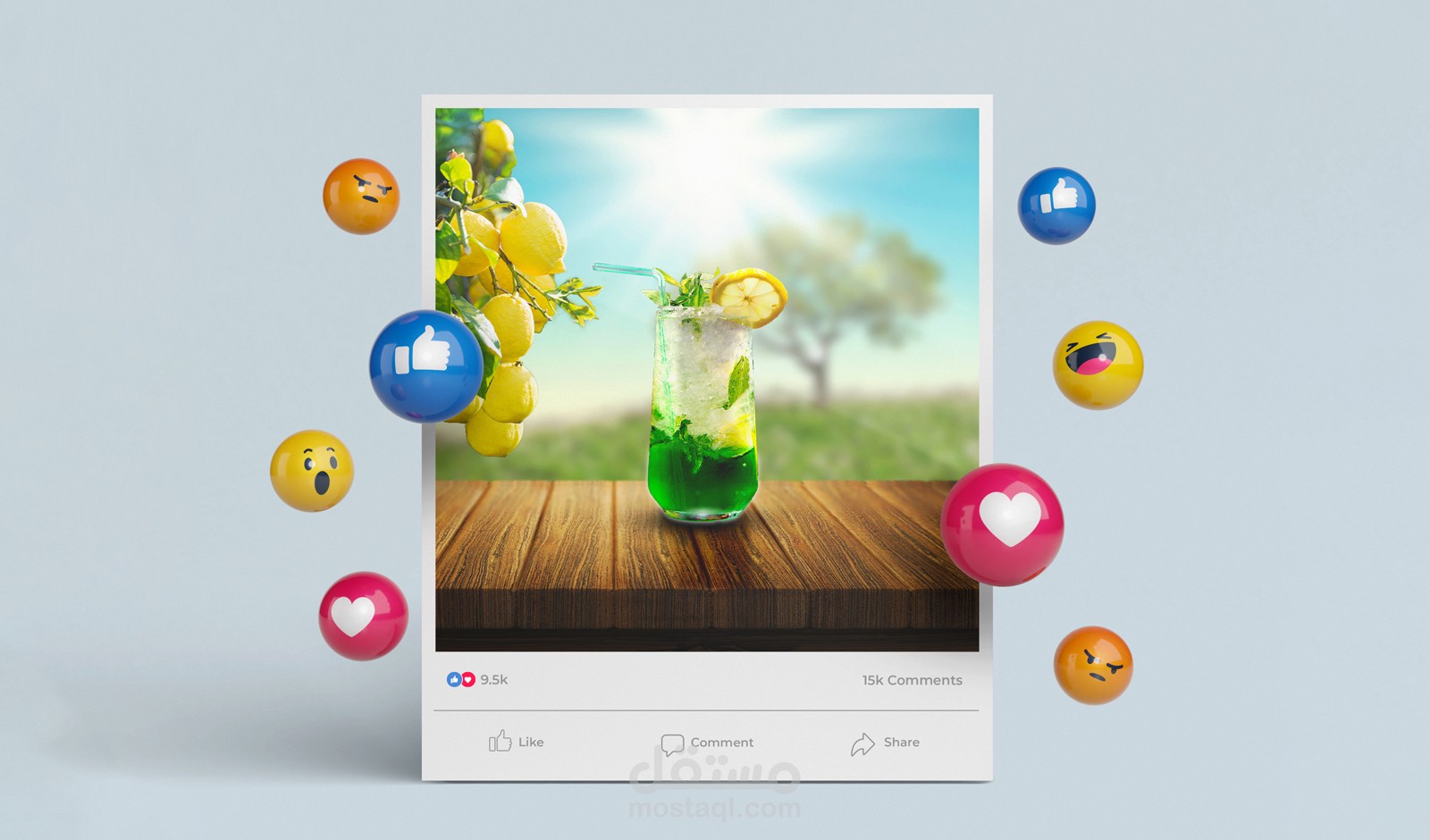 تصميم سوشيال ميديا لشركة Juice للعصائر الطبيعية