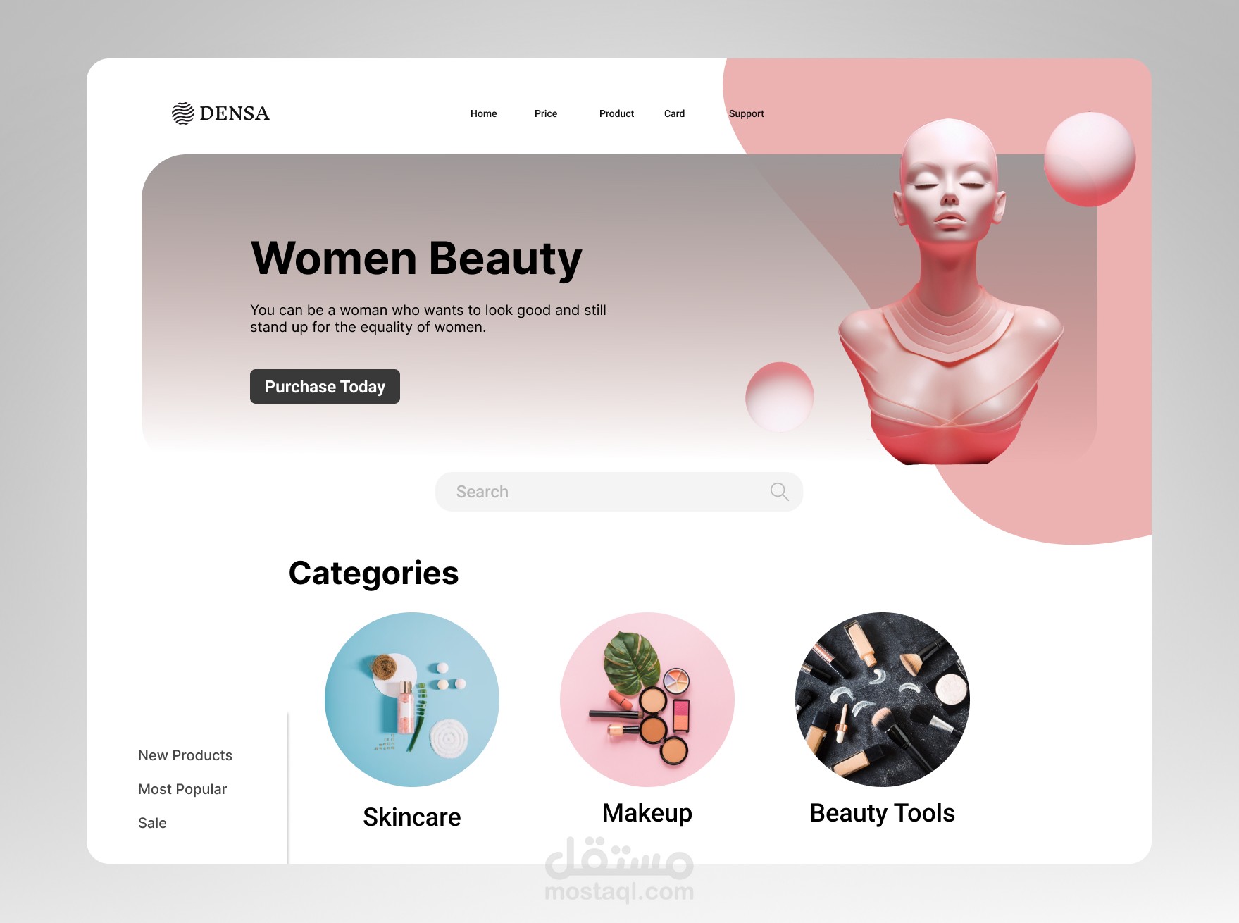 تصميم UI/UX لموقع تجميل للمرأه - Beauty website