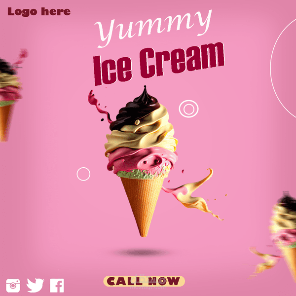 بوستر ايس كريم - ice cream poster
