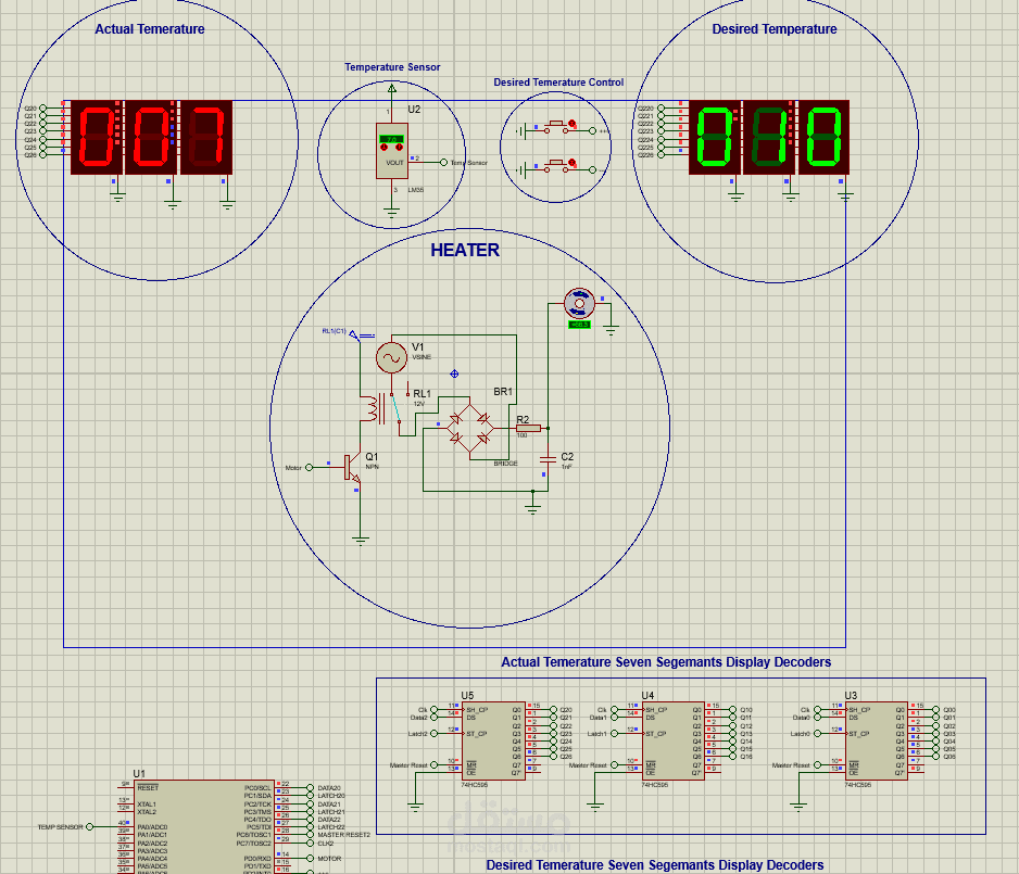 تصميم و محاكاة لدائرة سخان  Embedded System Project