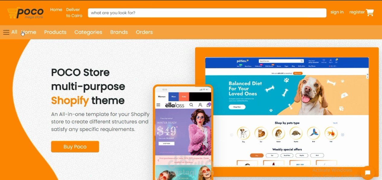 E-commerce App متجاوب  مع جميع الشاشات