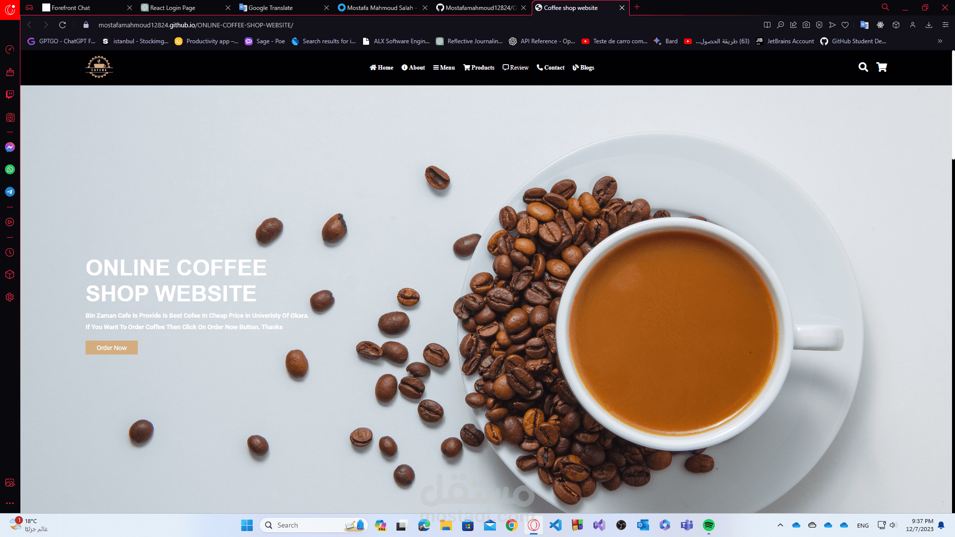 An Online Coffee Shop for Fayoum