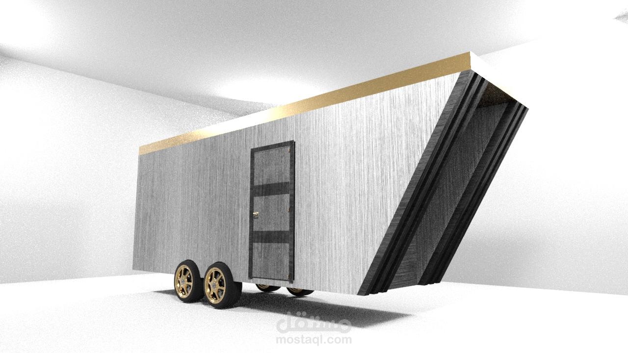 رسم هندسي للكرفان متنقل