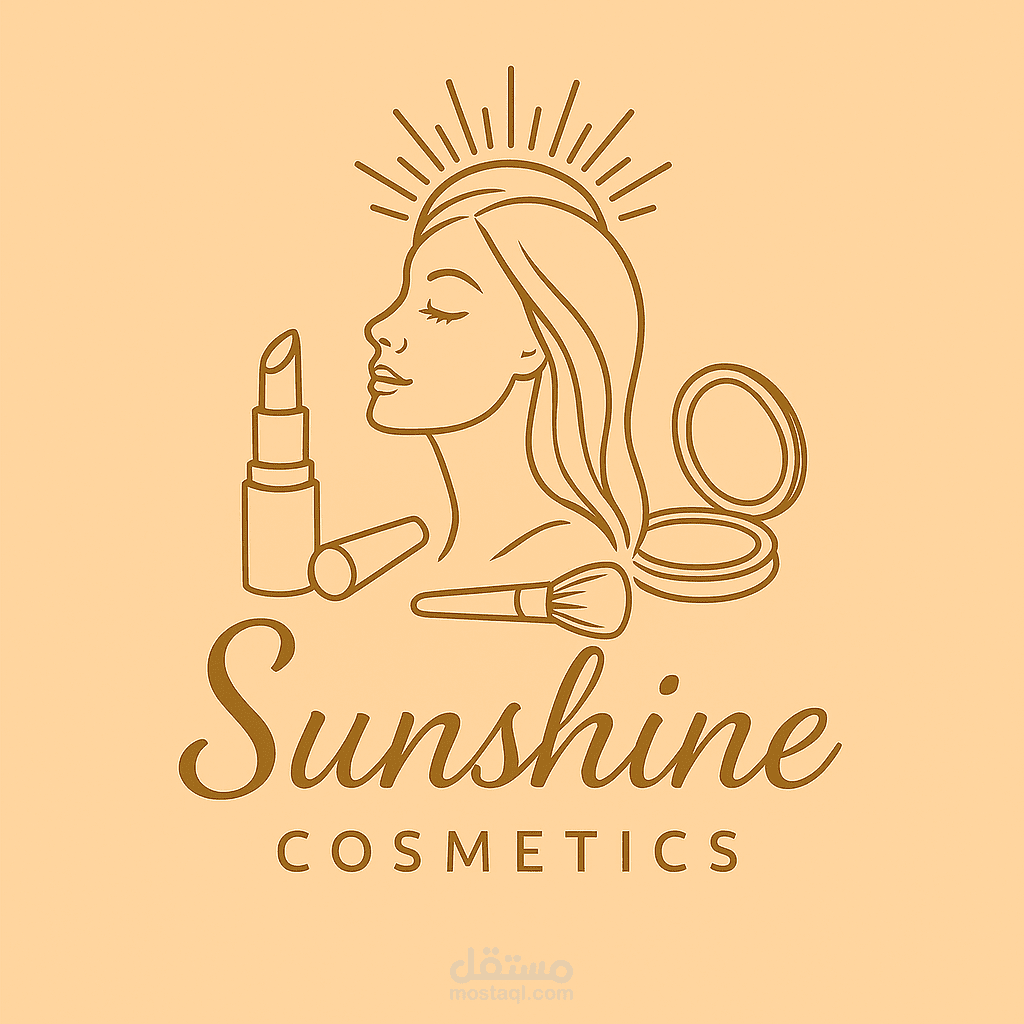 تصميم شعار أنثوي فاخر لبراند "Sunshine" لمستحضرات التجميل