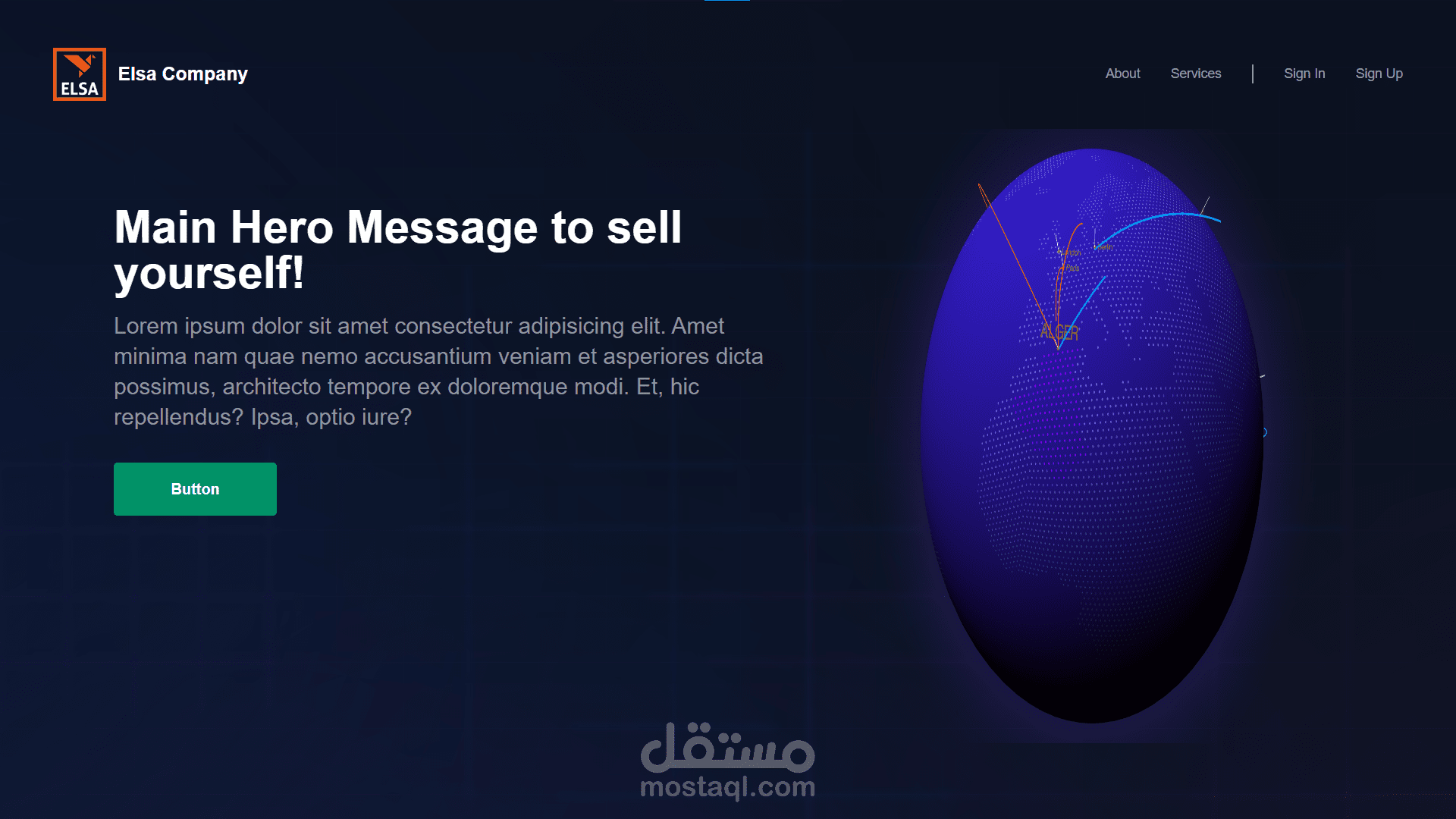 النسخة التجريبية لصفحة الهبوط.