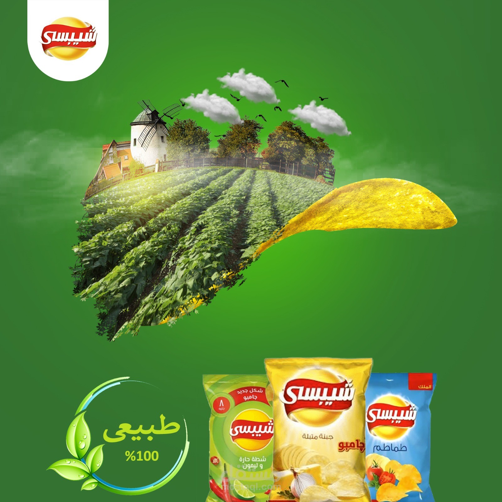 تصميم سوشيال ميديا لمنتج شيبسي