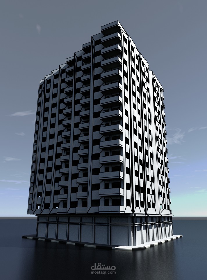 تحليل ونمذجة باستخدام ETABS لبرج سكني مكون من 16 طابق Multi-Story Concrete Building