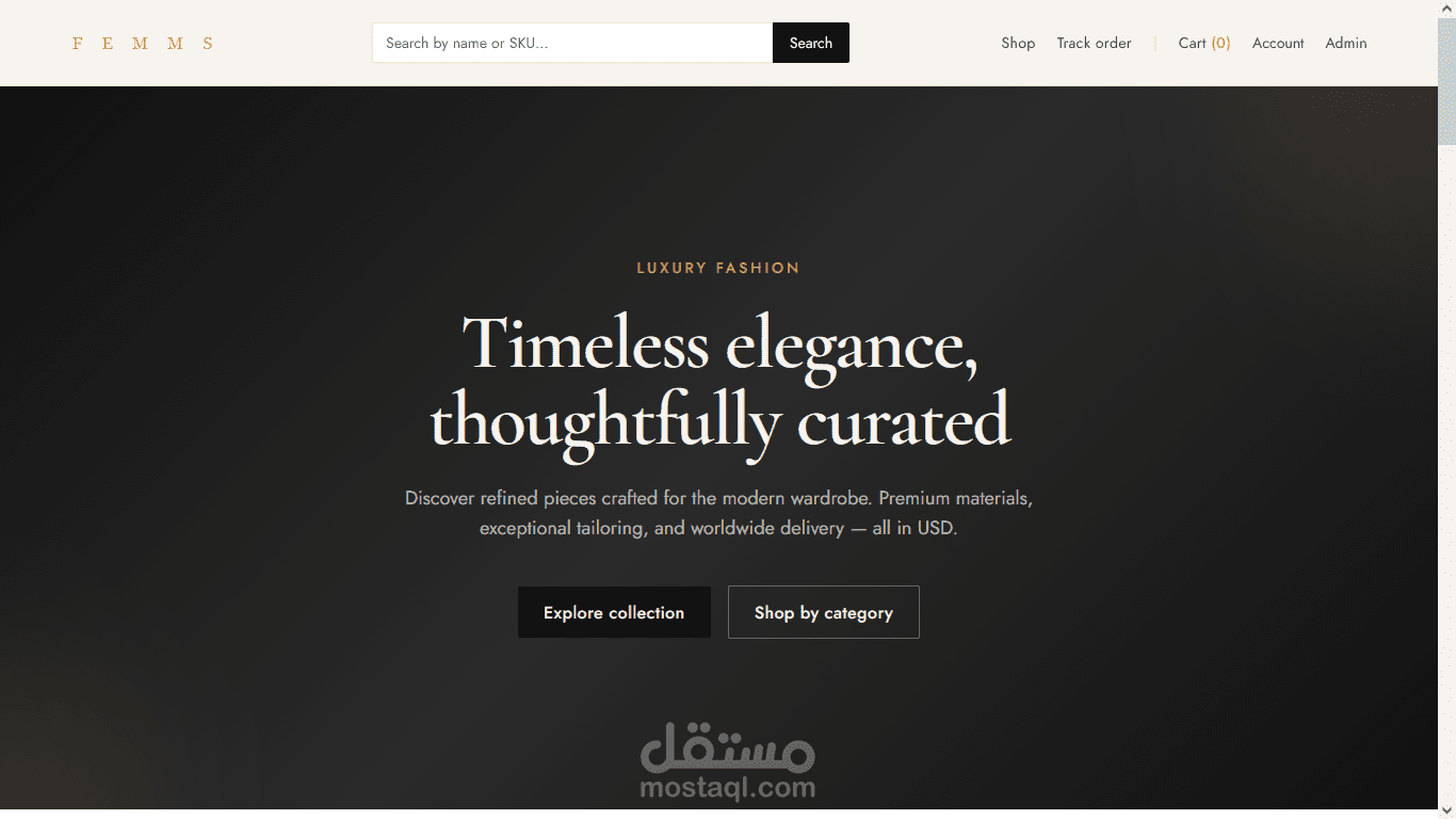 FEMMS — Luxury Fashion E-Commerce Platform