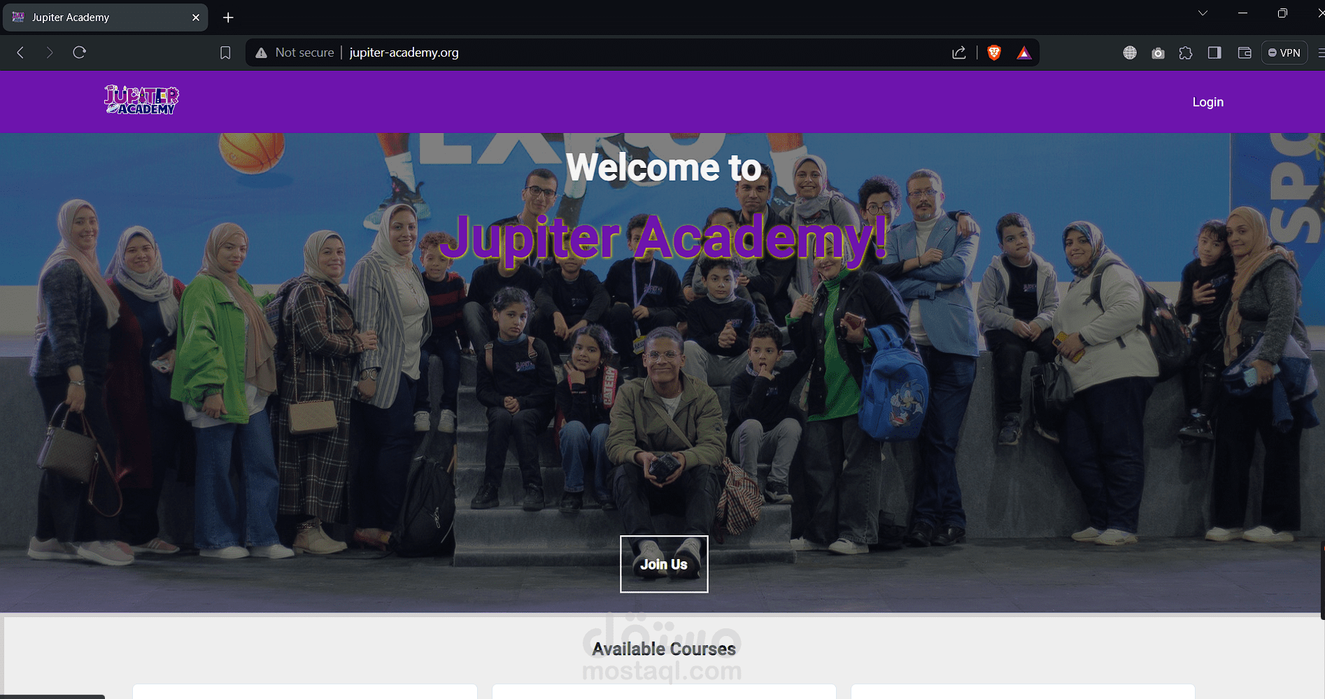 موقع لأكاديمية تعليمية ونظام إداري