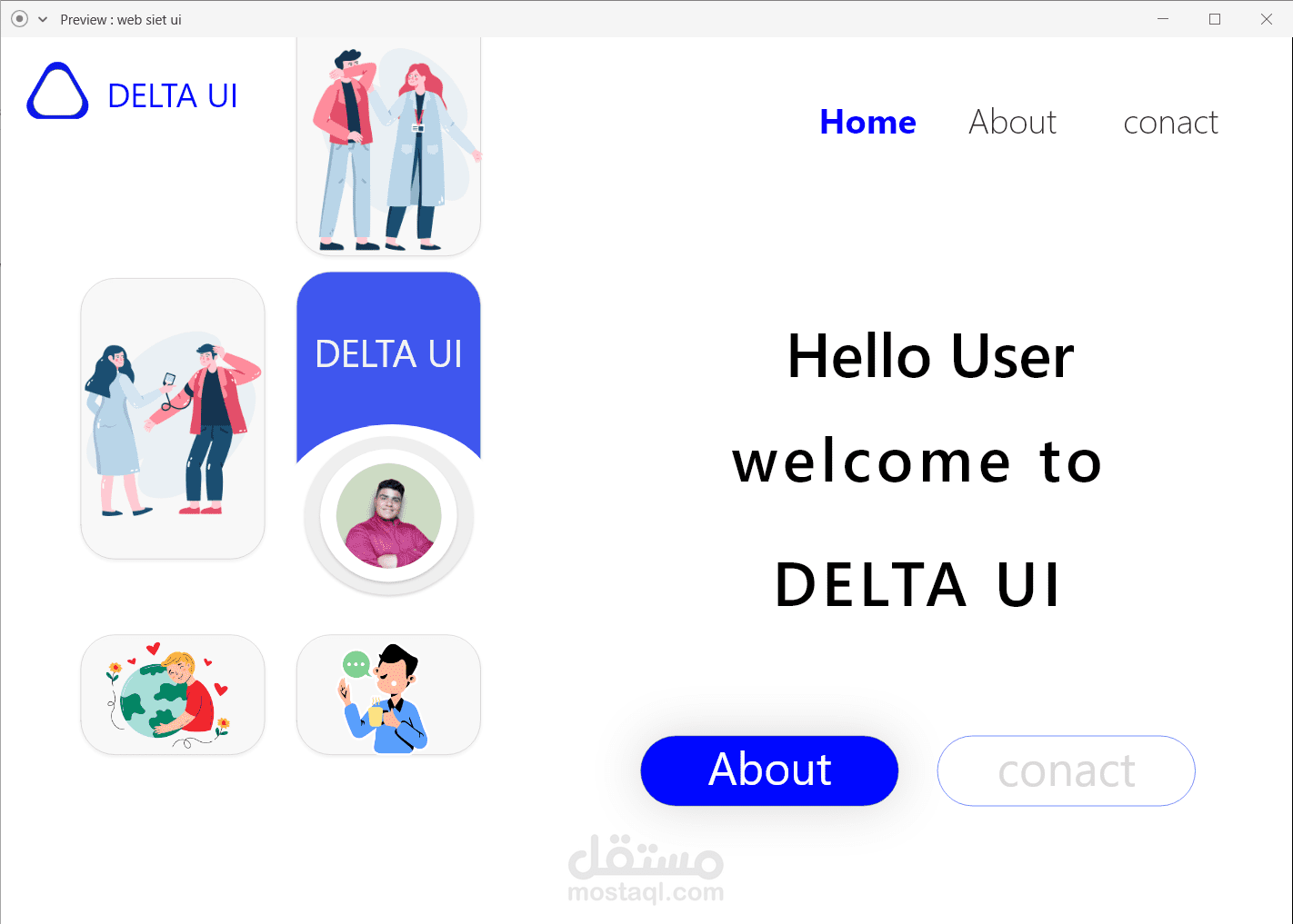 Website user interface design