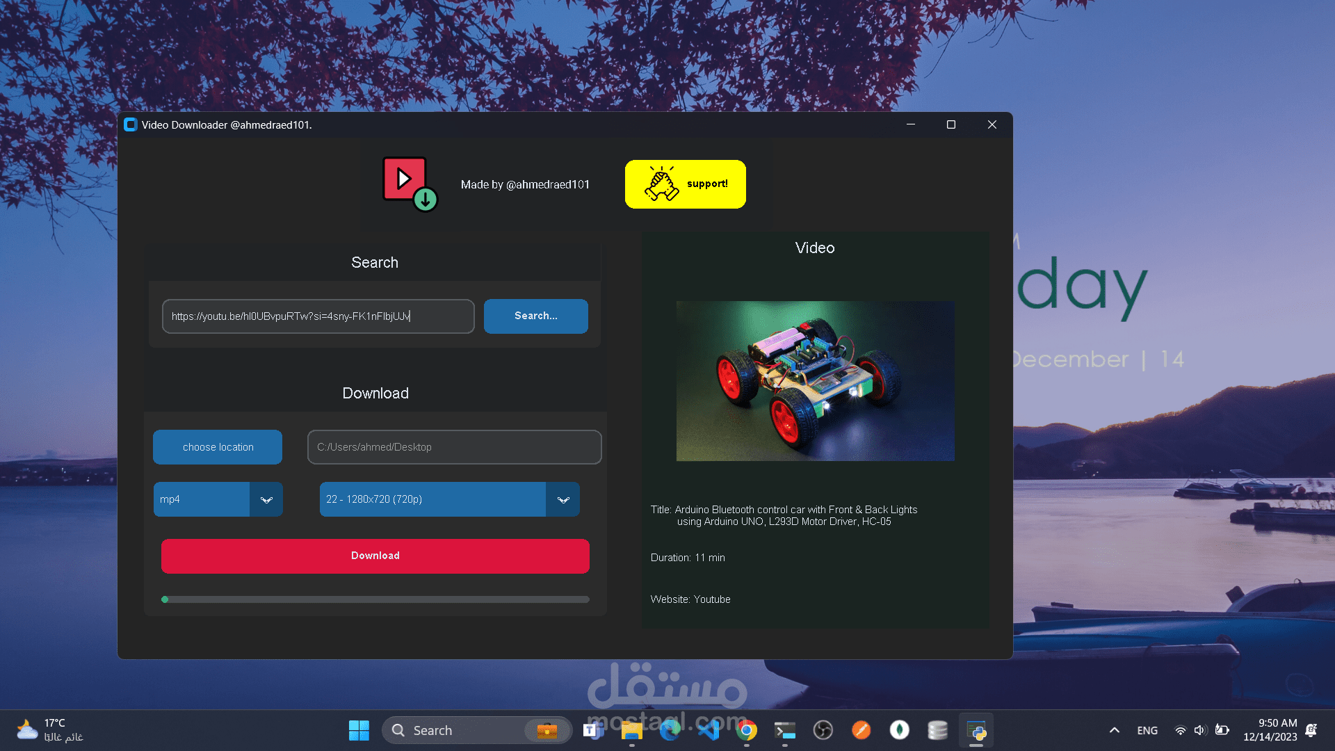 python GUI video downloader