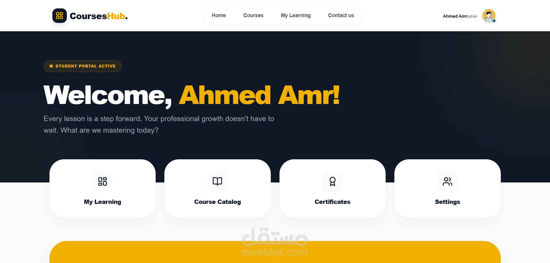 CoursesHub – منصة تعليمية متكاملة (قيد التطوير)