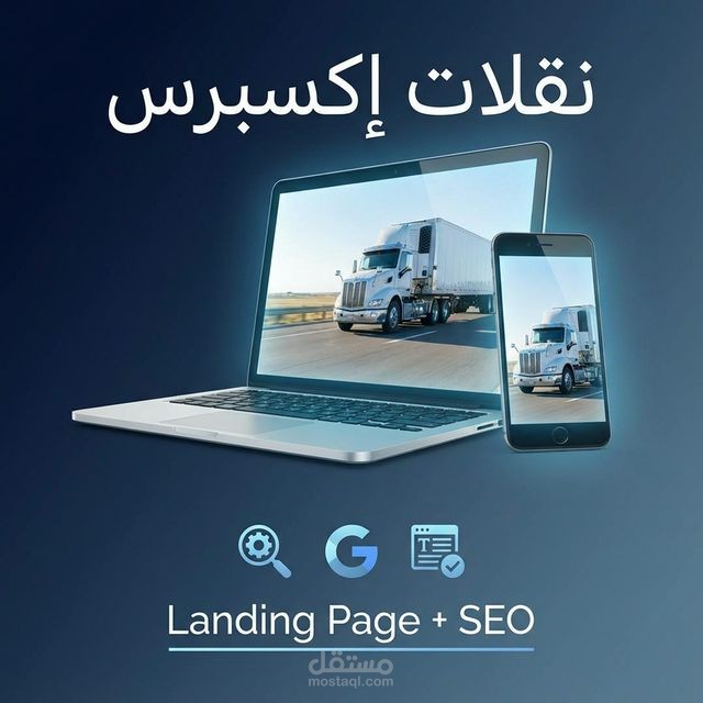 تصميم وتطوير Landing Page احترافية مع تحسينات SEO متقدمة - نقلات إكسبرس