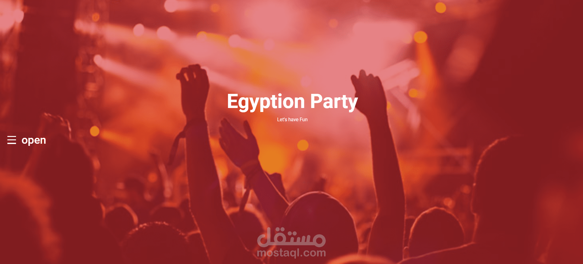 Party event (html - css - javascript - jquery - bootstrap )