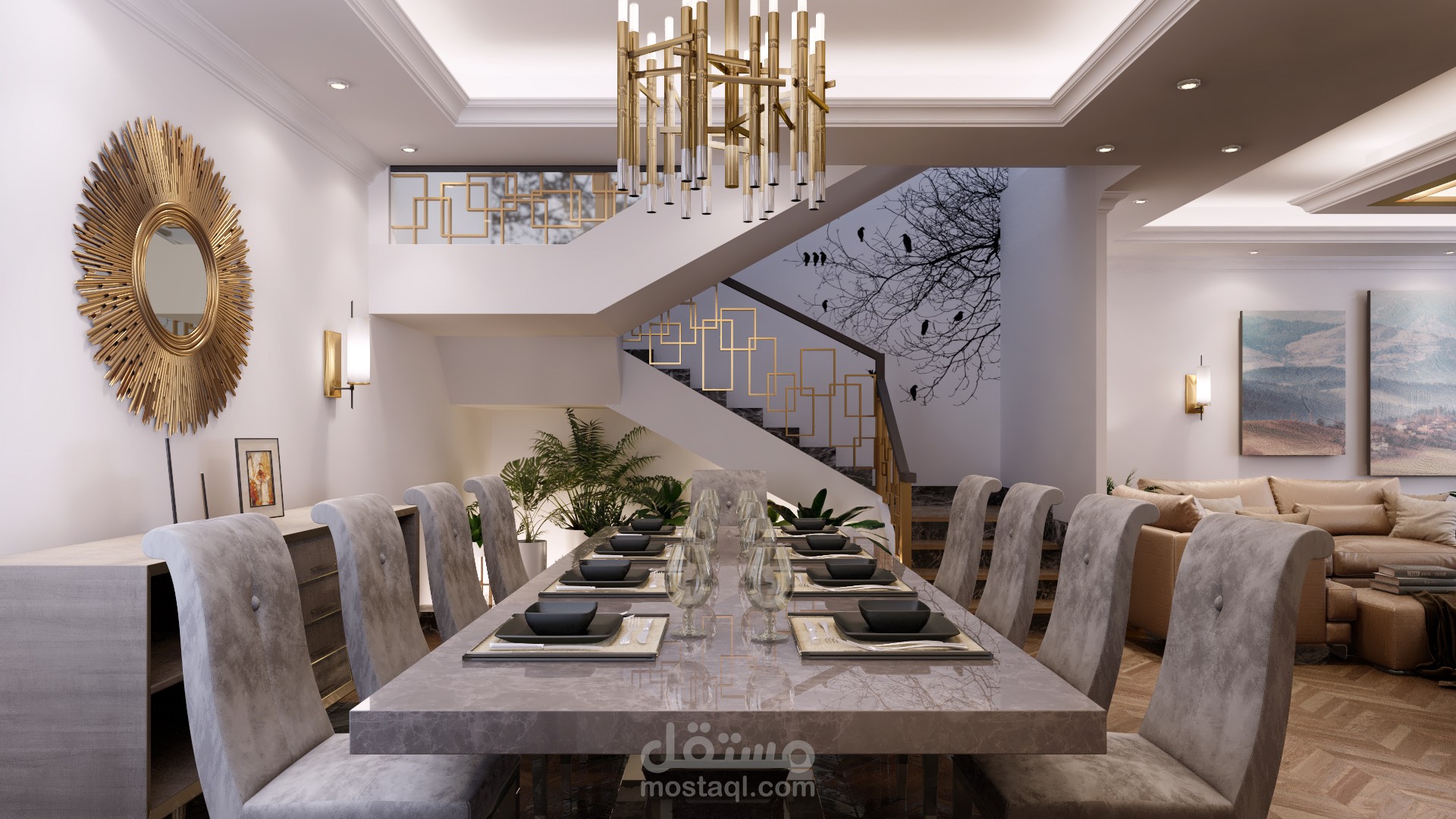 تصميم داخلي فيلا مدينتي مجموعة 5 جولف Interior Design 3D & 2D - Madenty G5