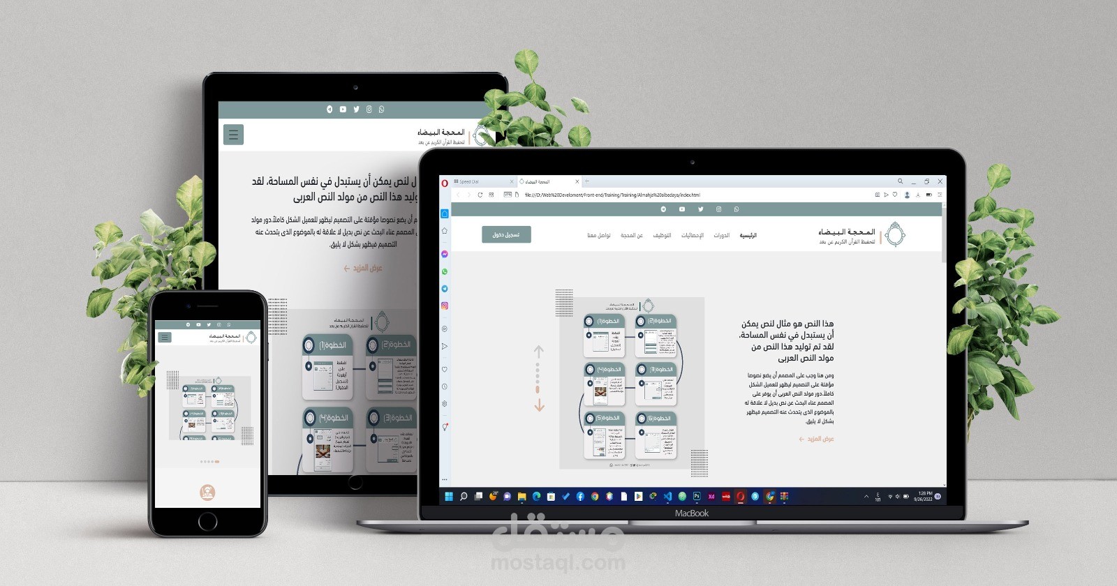 صفحة هبوط المحجة البيضاء لتحفيظ القرآن عن بعد تفاصيل العمل