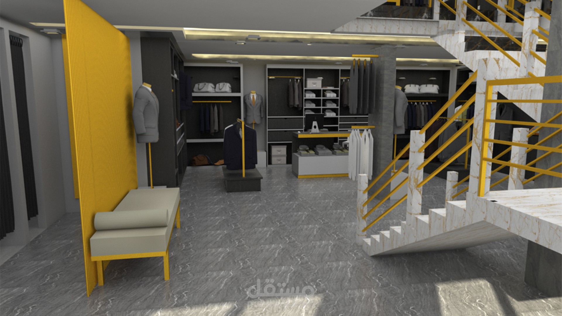 تصميم داخلي لمحل رجالي