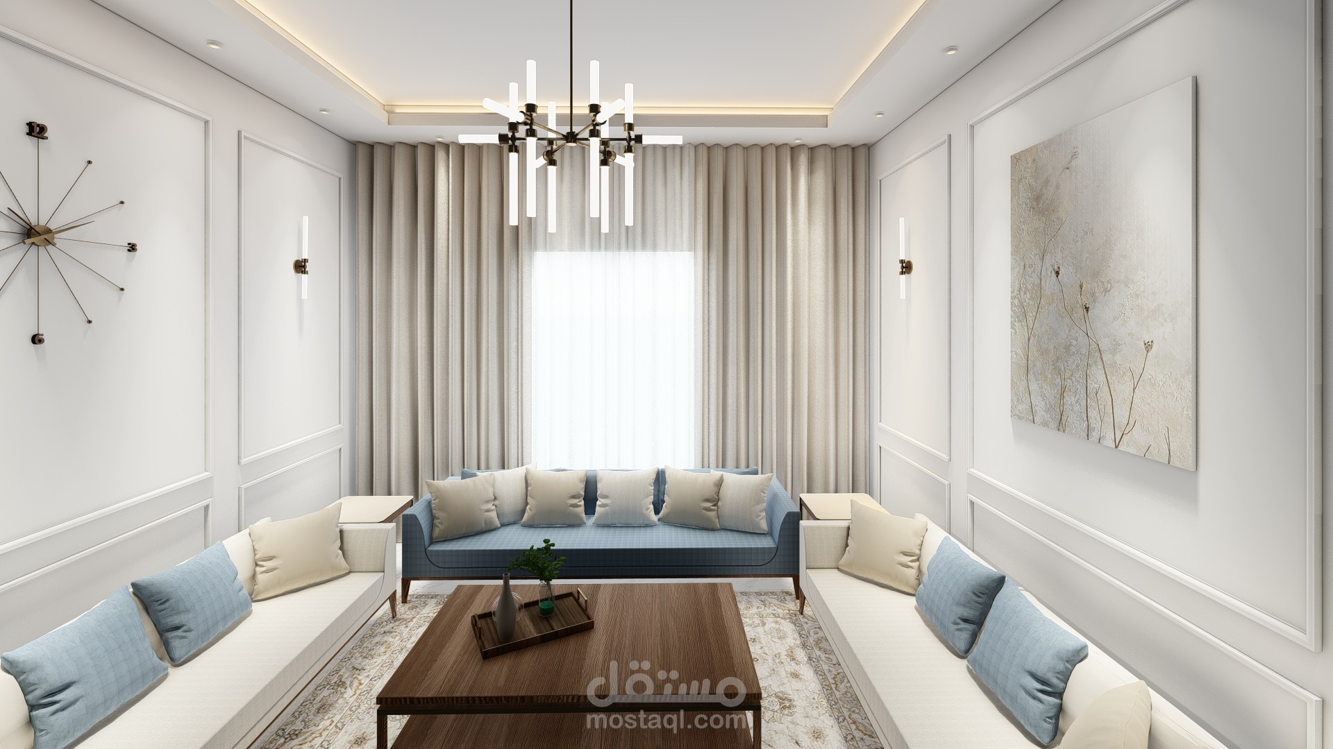 تصميم داخلي مجلس رجال - ستايل نيو كلاسيك