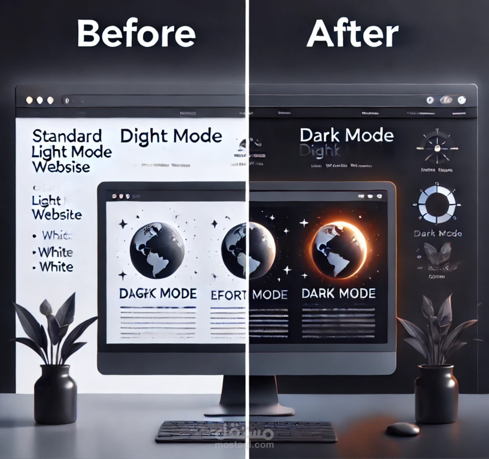 إضافة الوضع الداكن والليلي (Dark Mode & Night Mode)