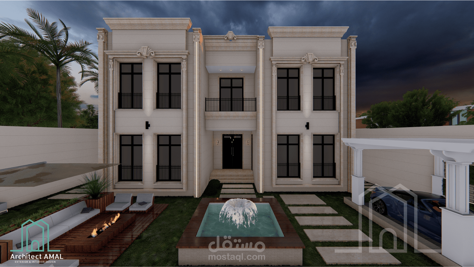 تصميم واجهات فيلا نيوكلاسيك