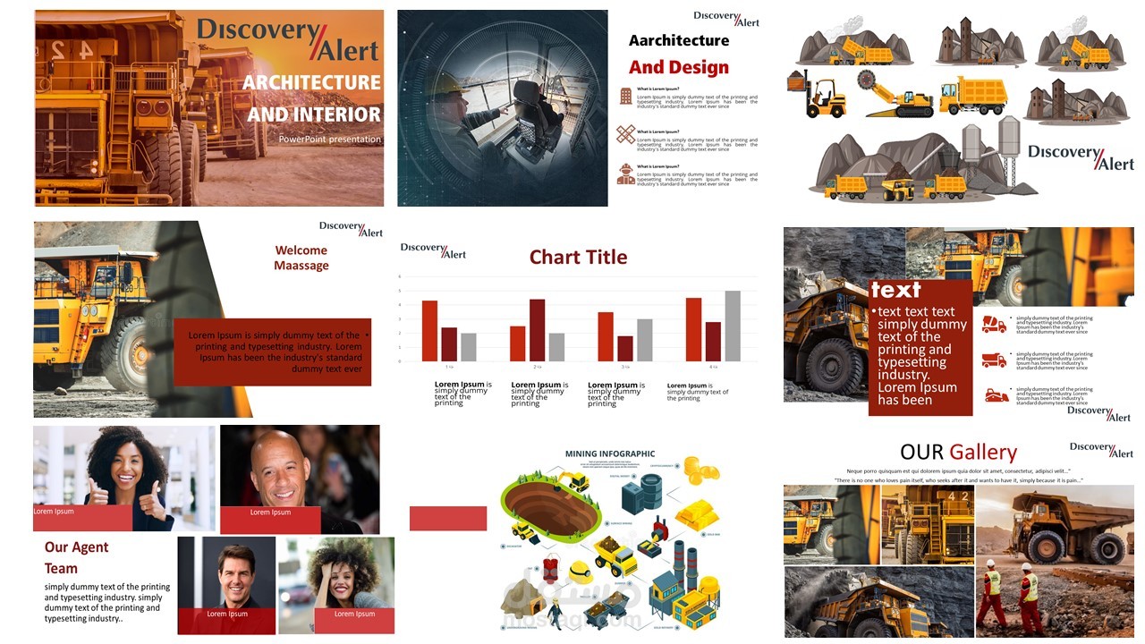 تصميم عرض تقديمي لشركة معدات انشائية