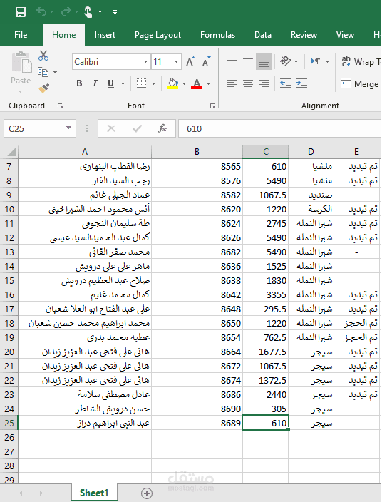 جدول لاعمل محامى