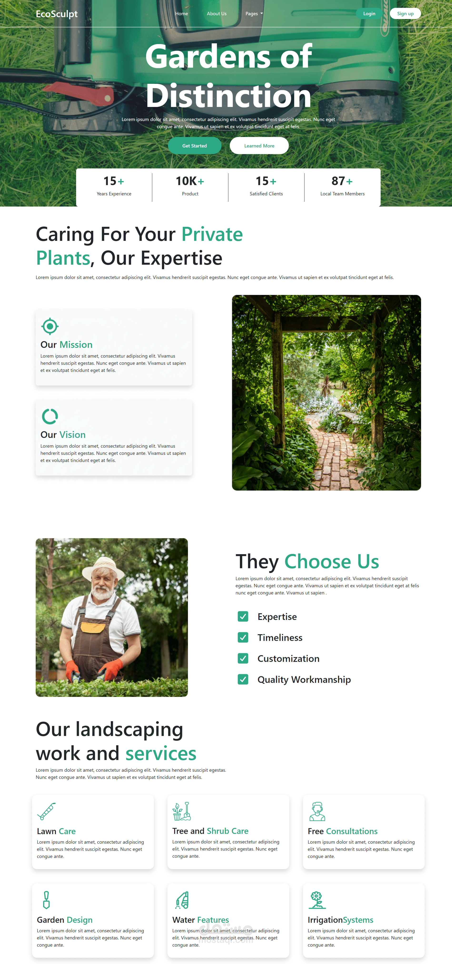 EcoSculpt - Landscaping & Gardening Website