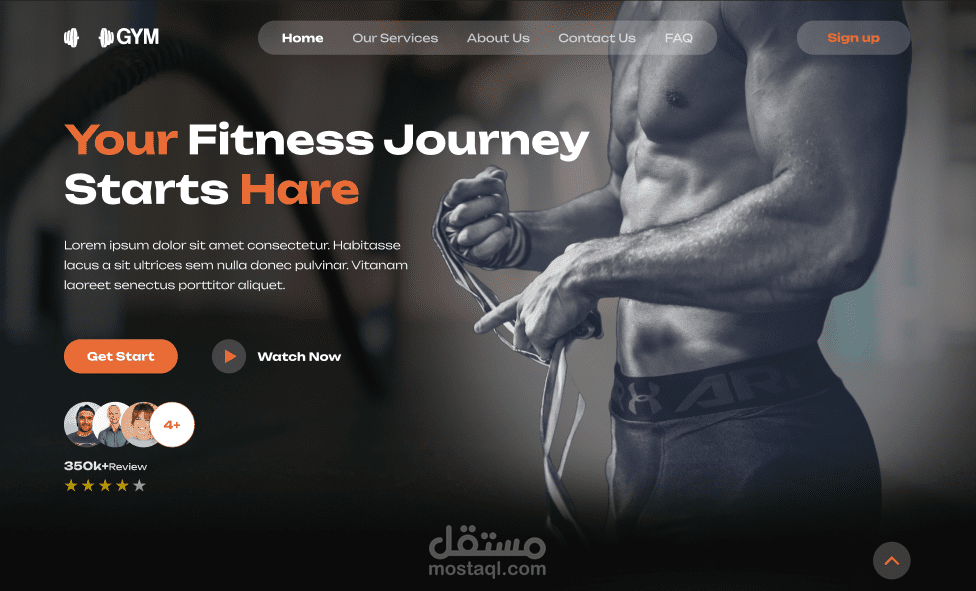 تصميم وتطوير موقع إلكتروني احترافي لصالة رياضية (Gym)