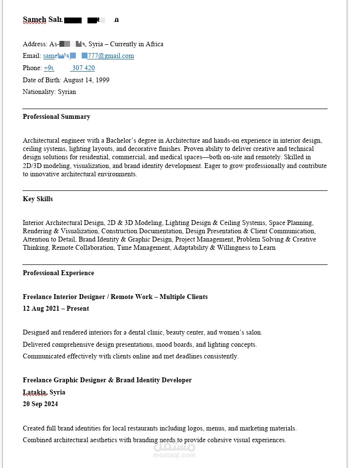 ATS Professional Resume