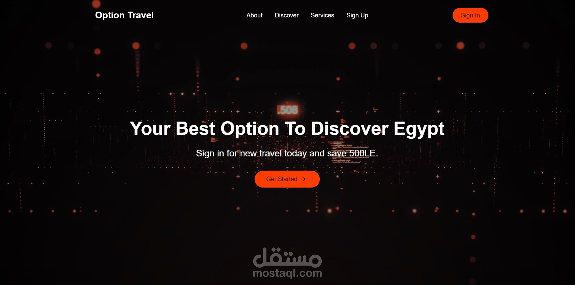 Option Travel web page