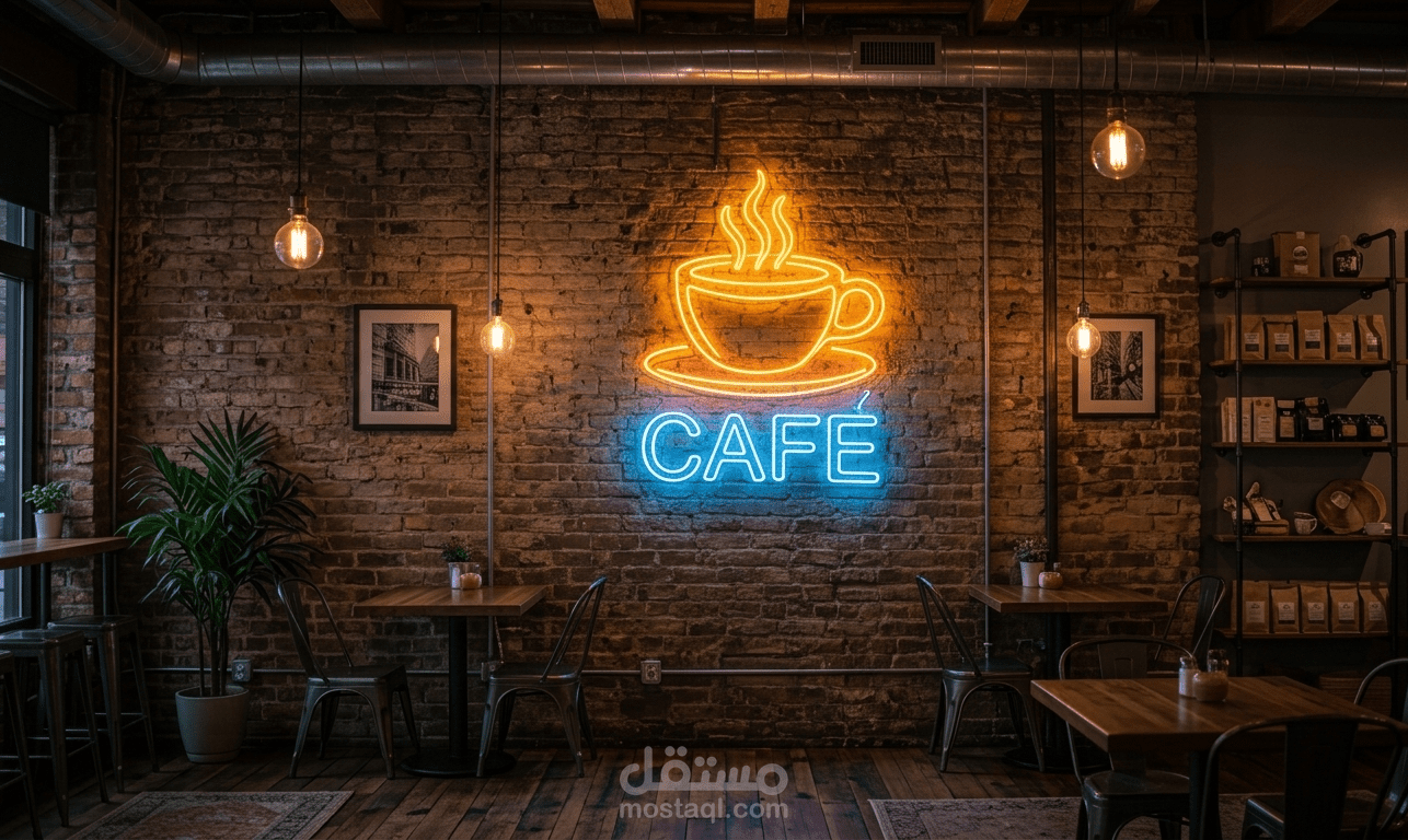 تصميم جرافيك إبداعي وتطبيقات إضاءة نيون للديكور الداخلي