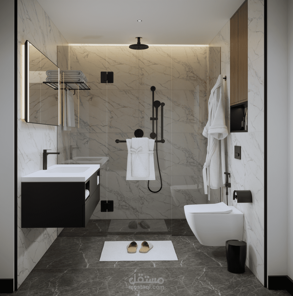 تصميم حمام فندقي - السعودية