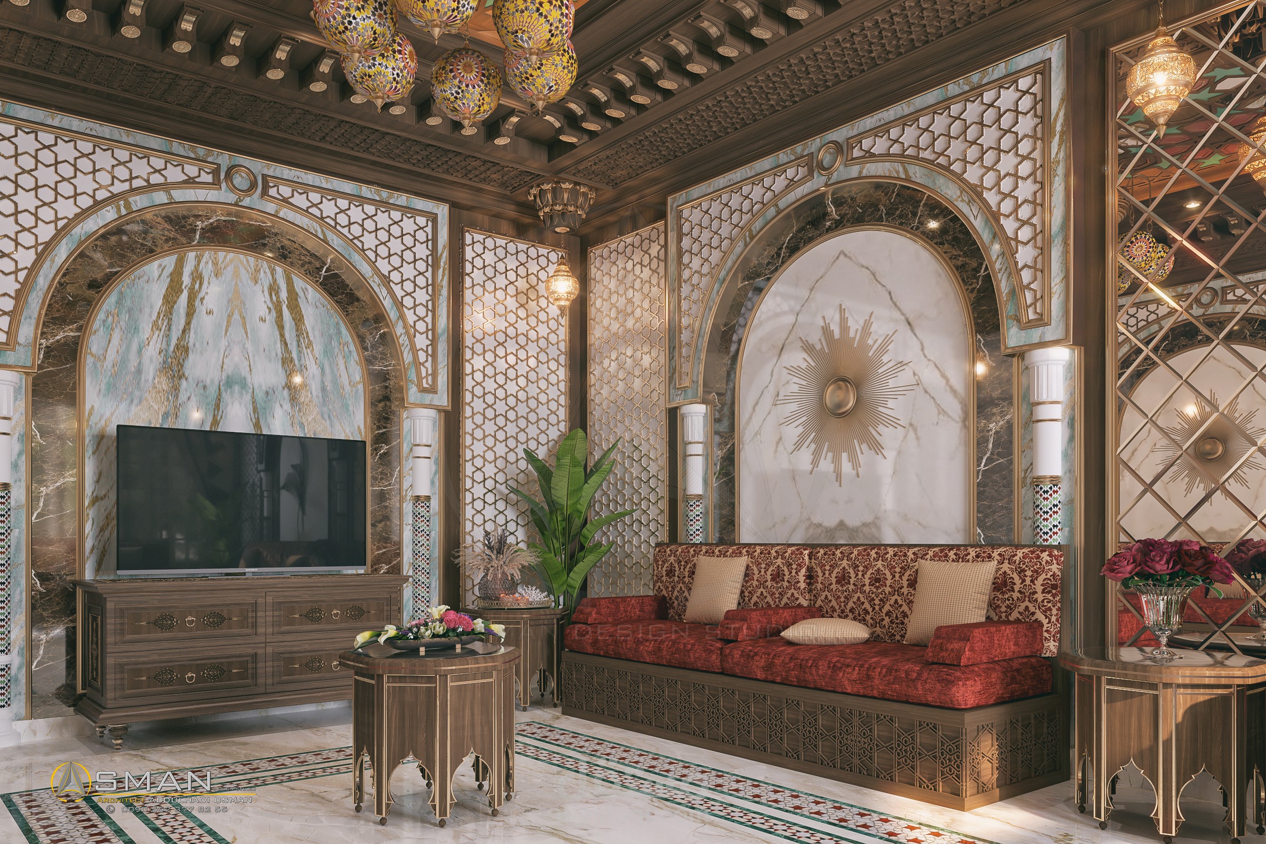 مجلس استقبال في قطر على الطراز الشرقي