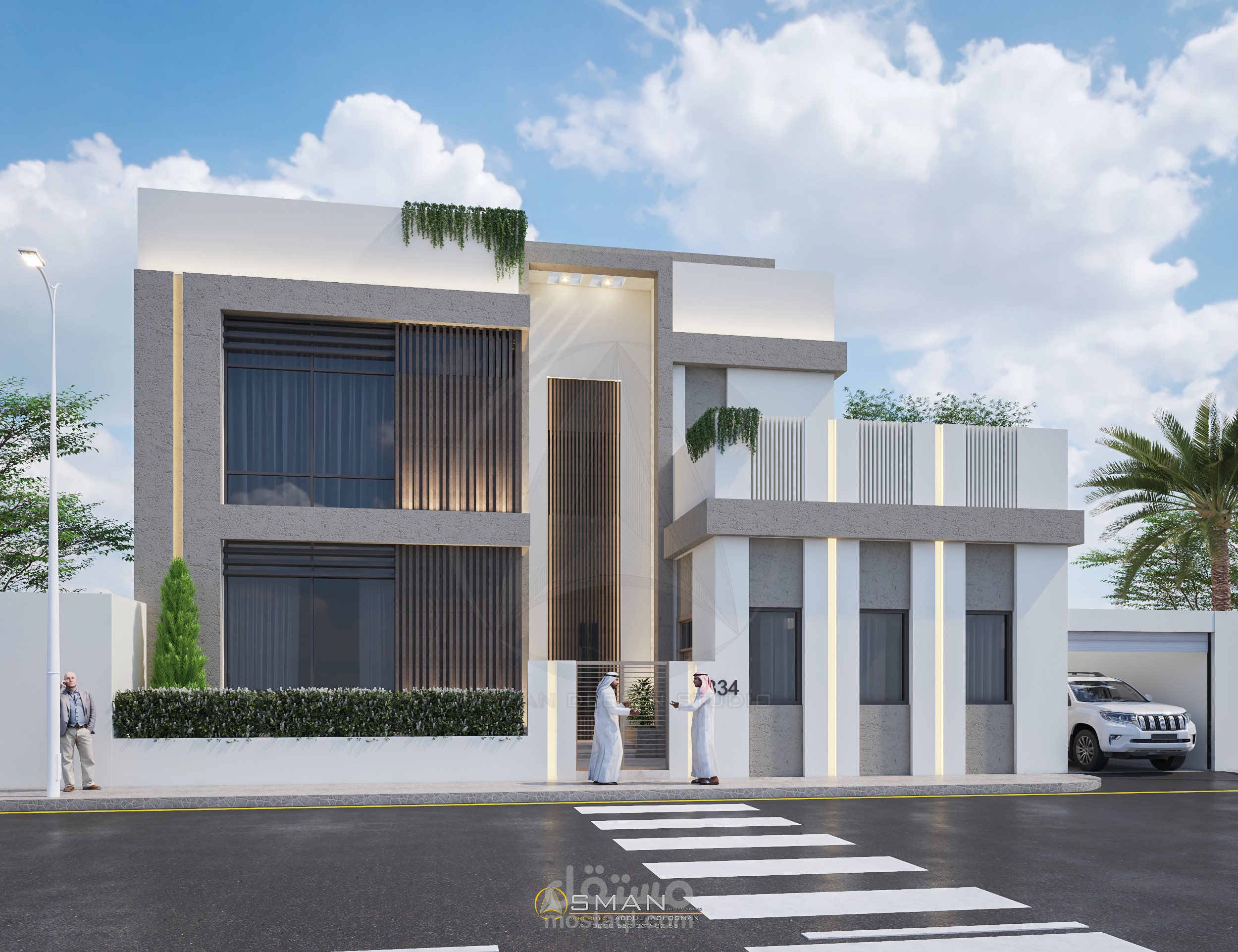 فيلا على الطراز الحديث بمنطقة وادي حنيفة في المملكة العربية السعودية