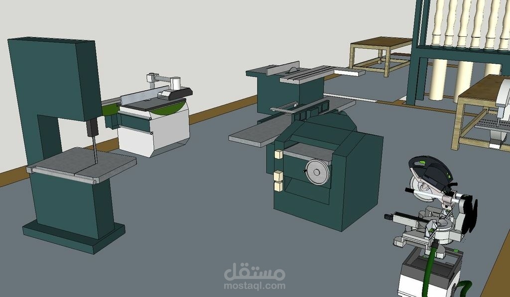 تصميم ورشة نجارة معدنية