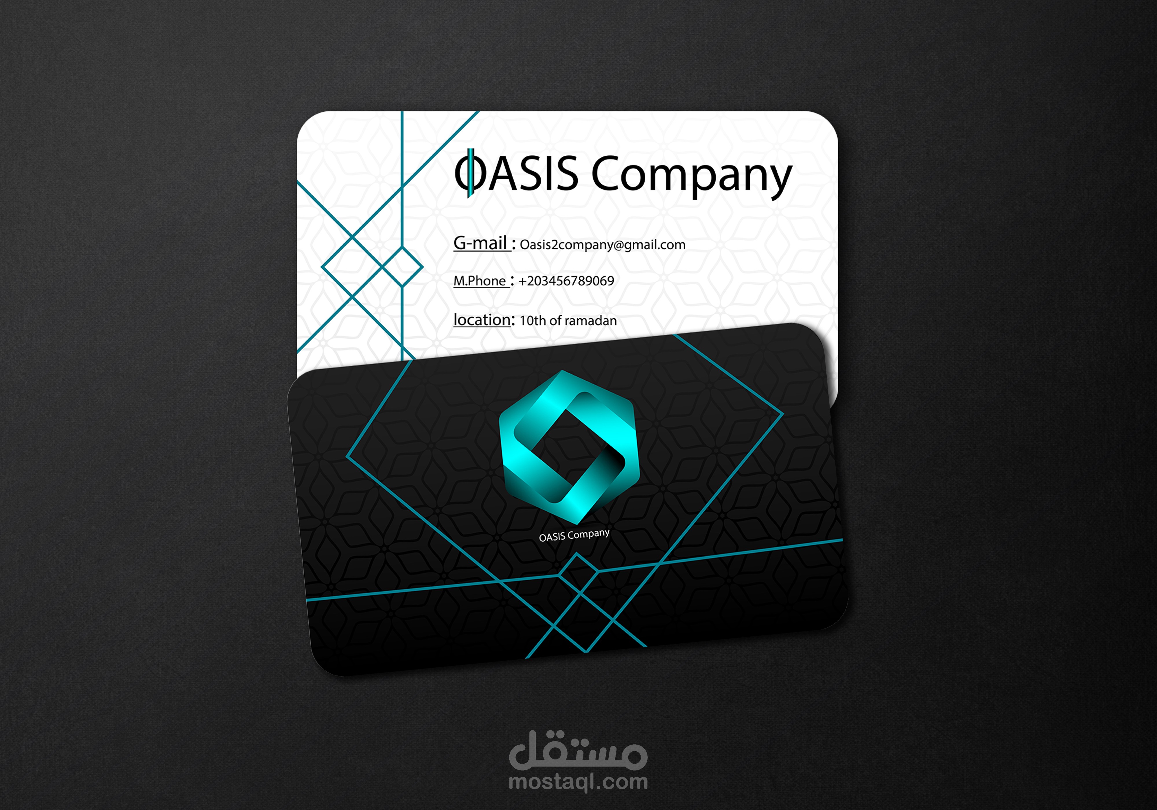 Oasis Company busniss card