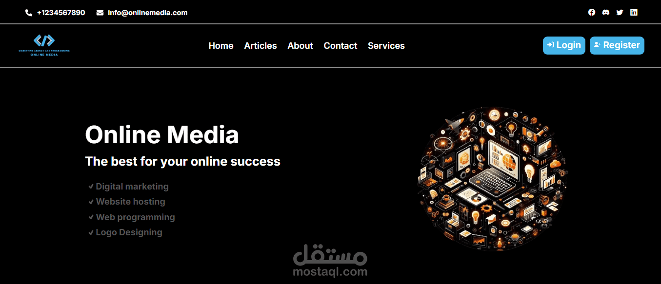 موقع لوكالة تسويق وخدمات الوسائط المتعددة