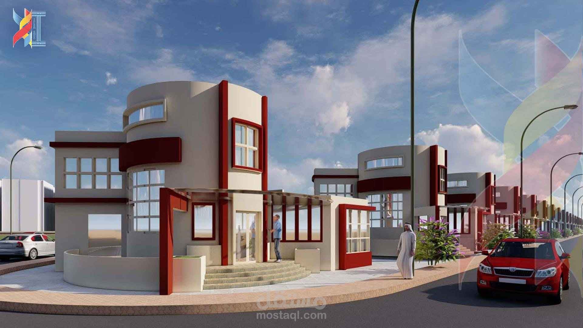 تصميم مخططات معمارية وتصميم خارجي لشاليه ( استراحة )