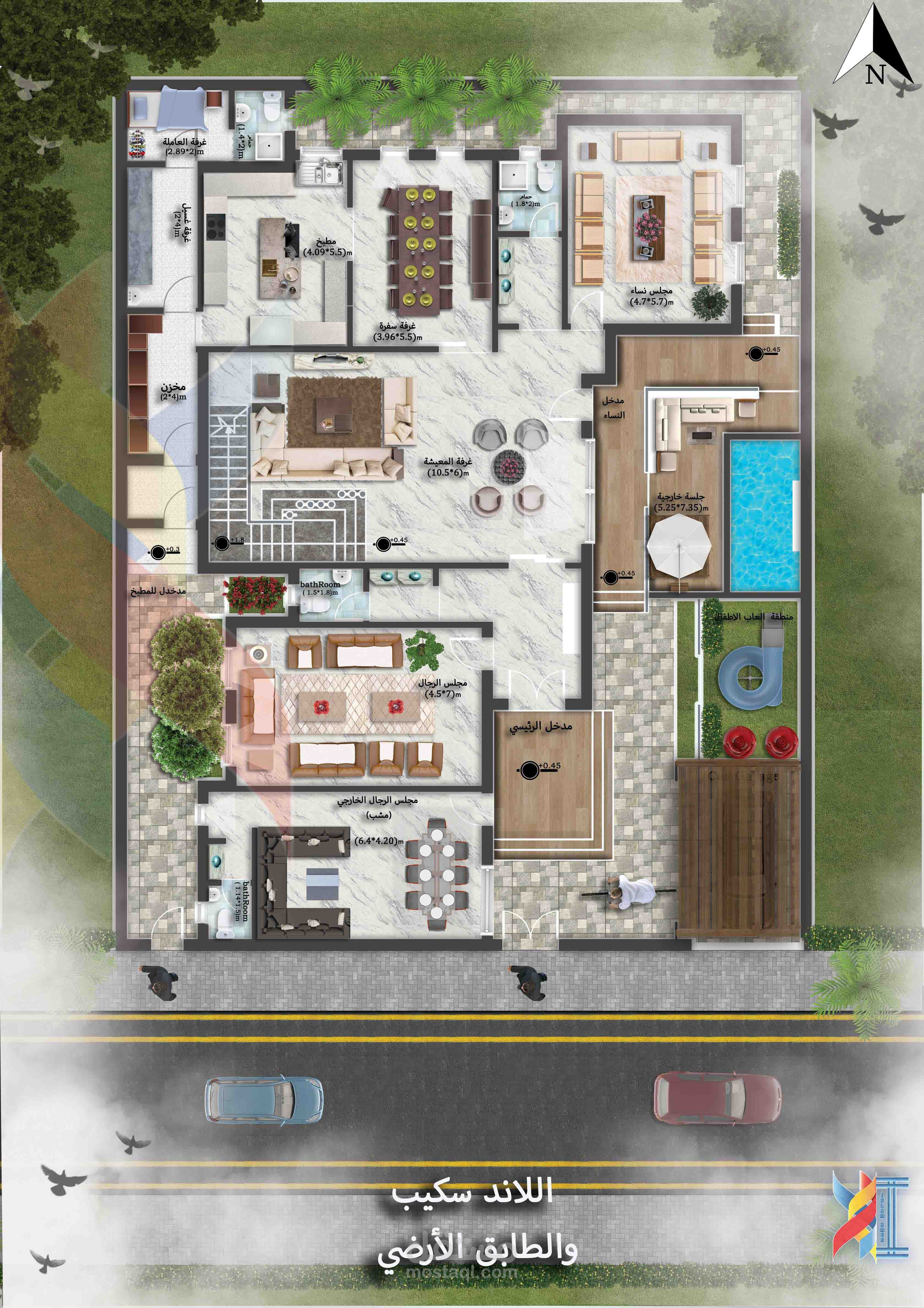 تصميم مخططات معمارية لفيلا بطابع مودرن - السعودية
