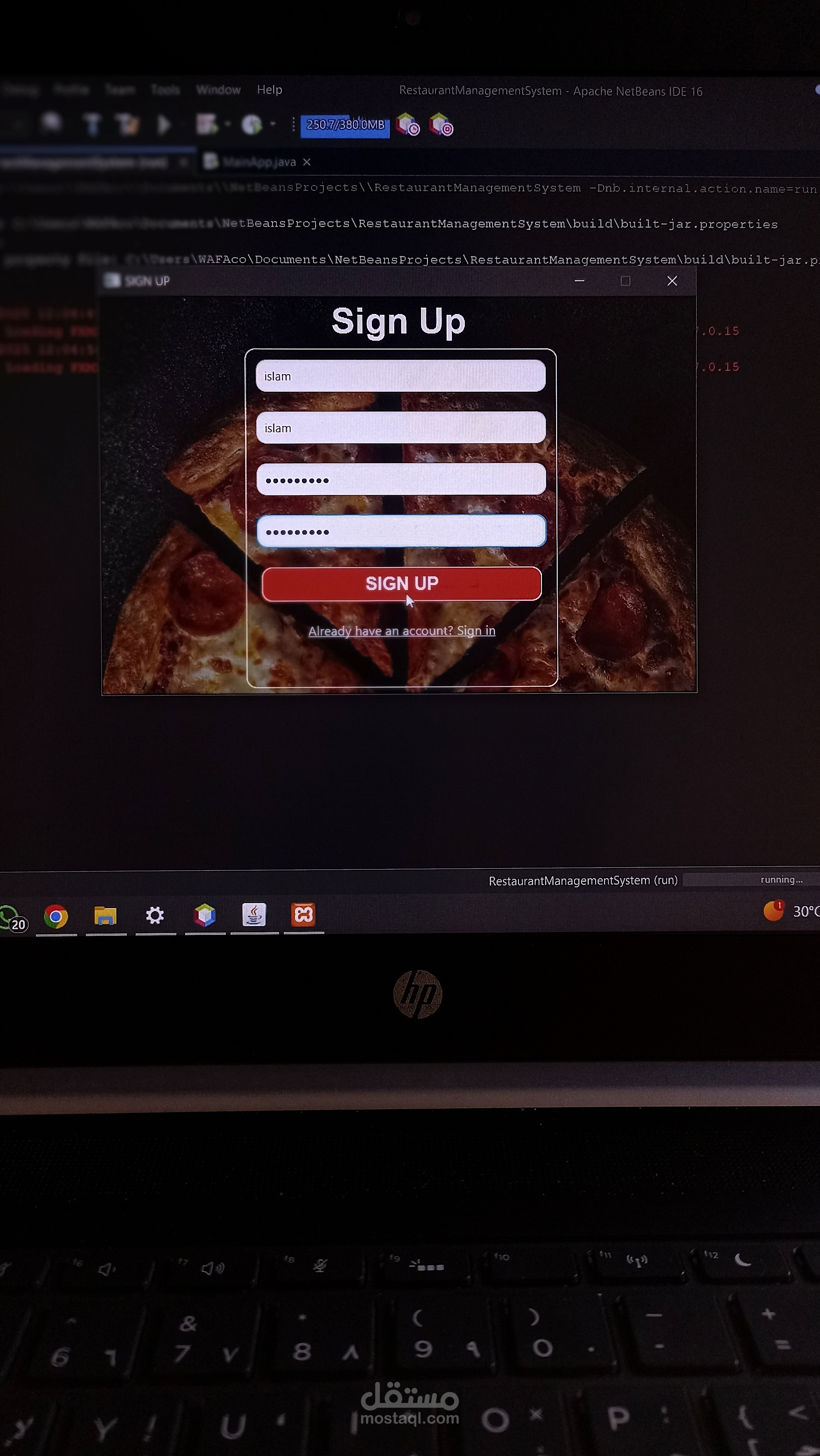 Restaurant Management System (JavaFX & MySQL)