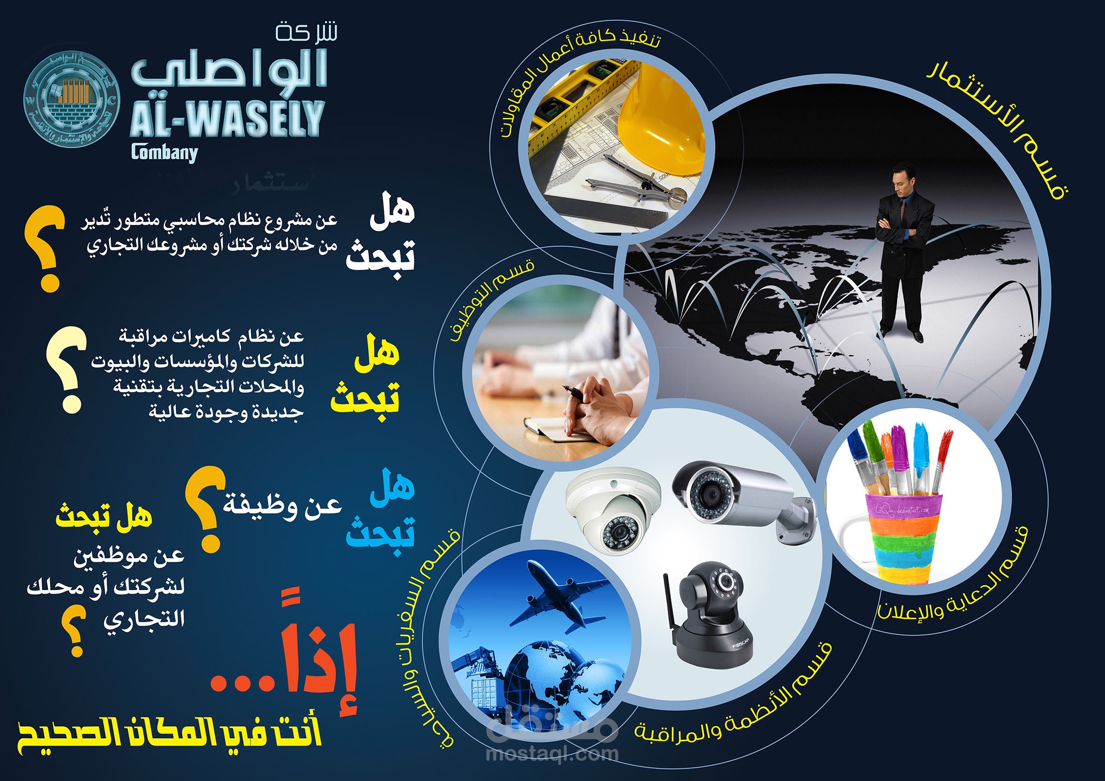 عدة اعلانات خاص بشركة الواصلي