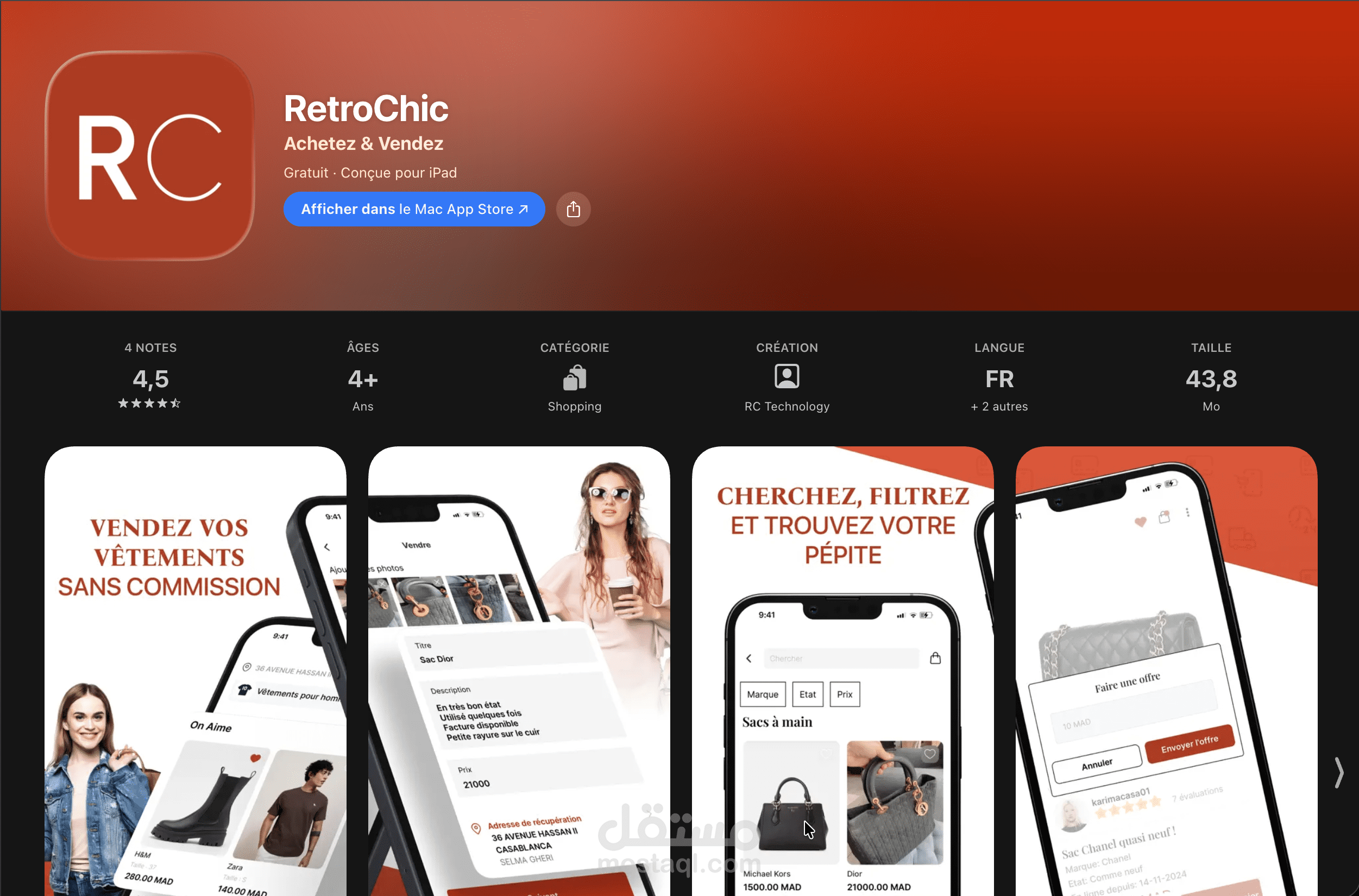 RetroChic - Mobile Marketplace & Admin Dashboard