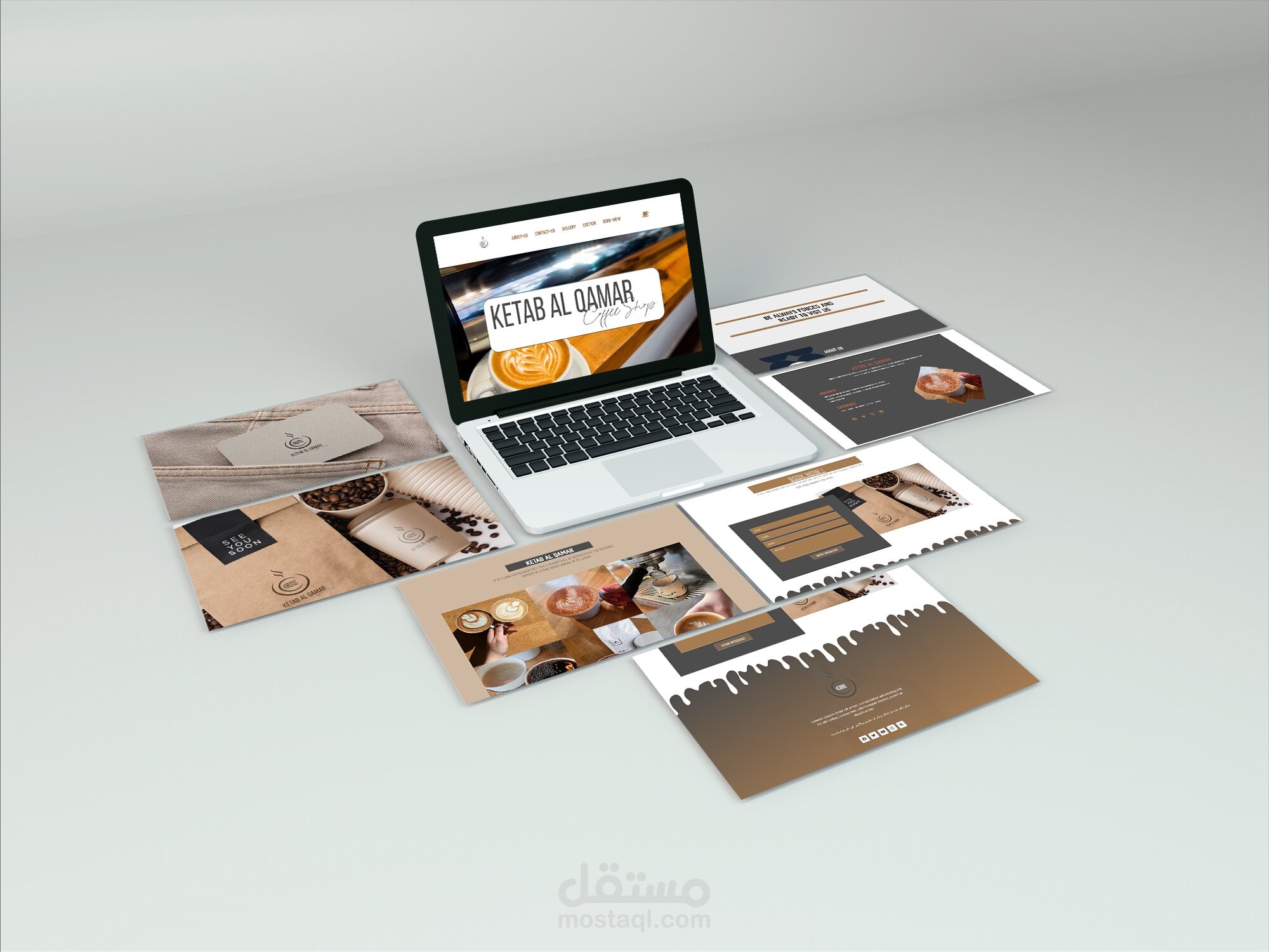 عمل تصميم لموقع كافي شوف قمر |  CoffeShop - Qamer