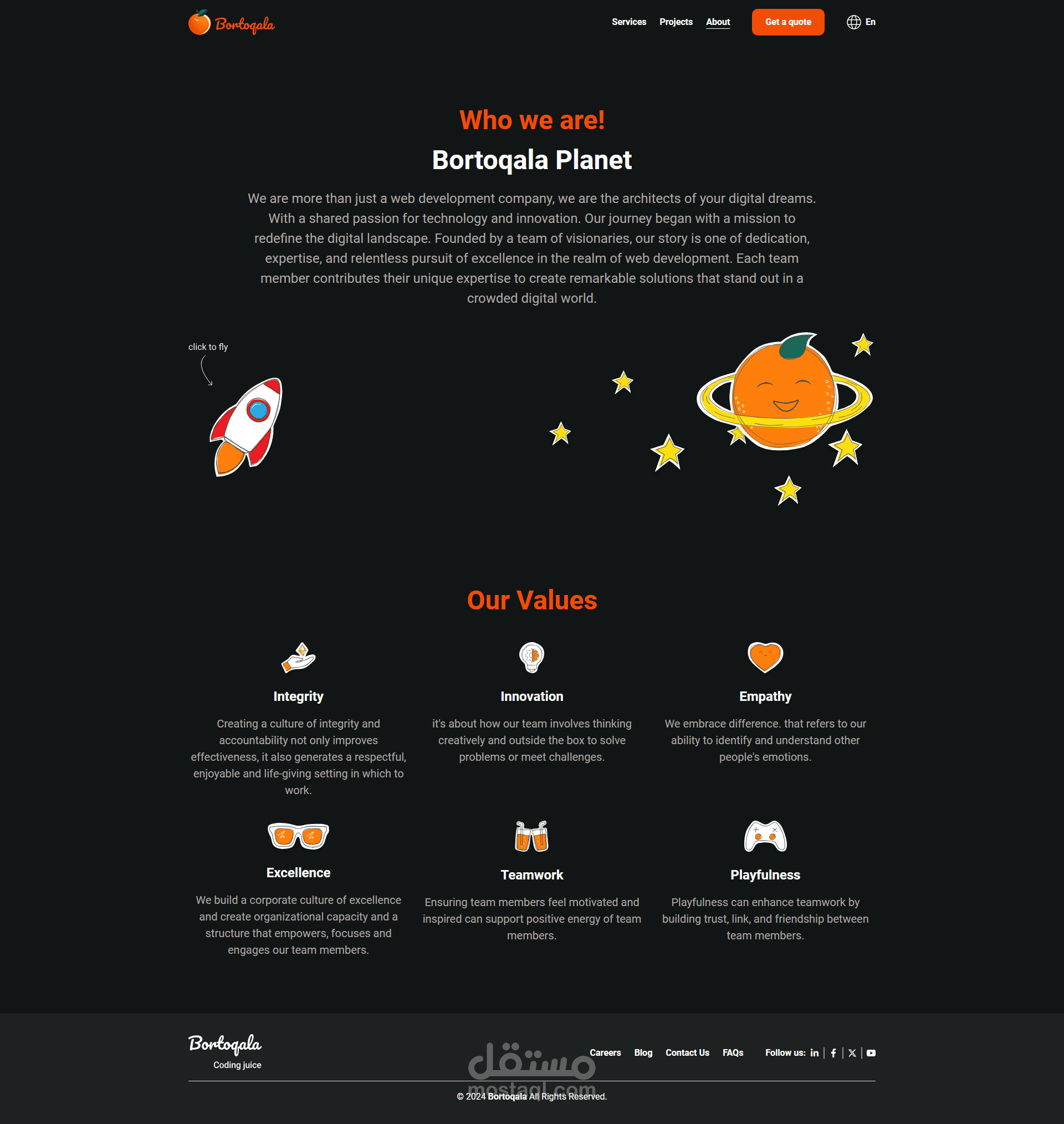 Bortoqala Landing page