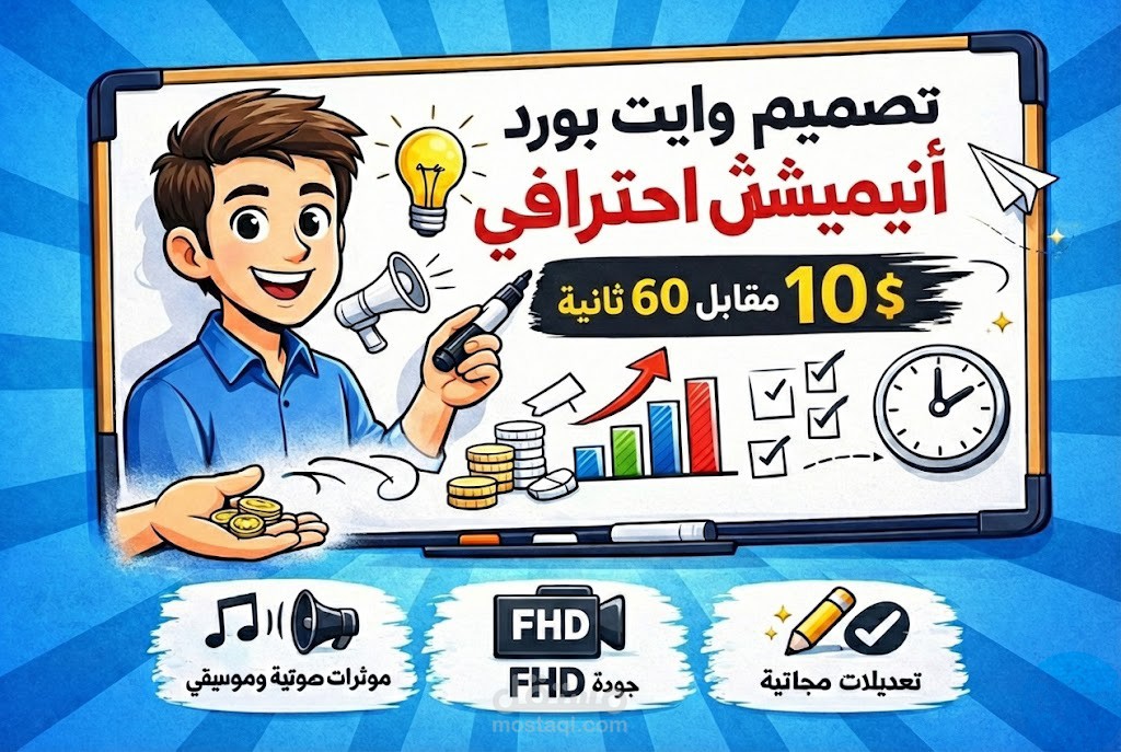 أحوّل أفكارك إلى فيديو وايت بورد أنيميشن احترافي يشد الانتباه ويثبت في الذهن