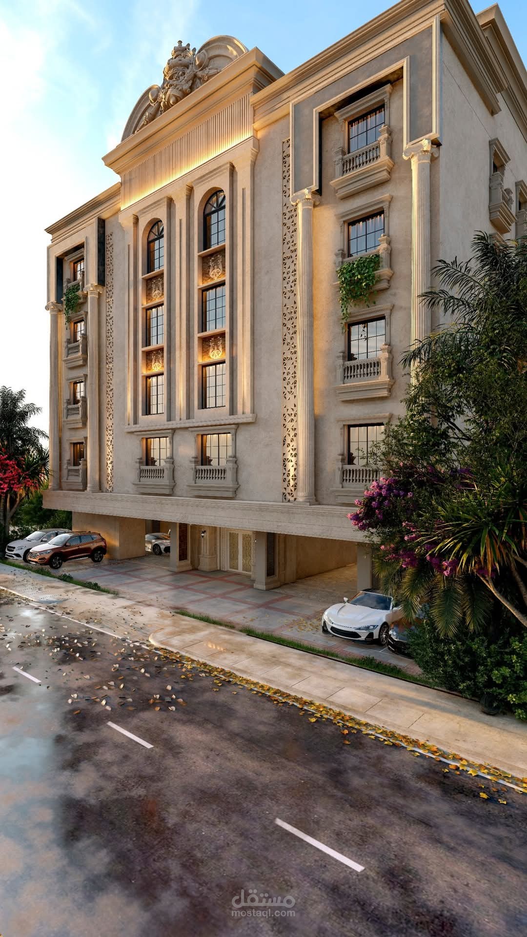 تصميم واجهة فيلا نيو كلاسيك