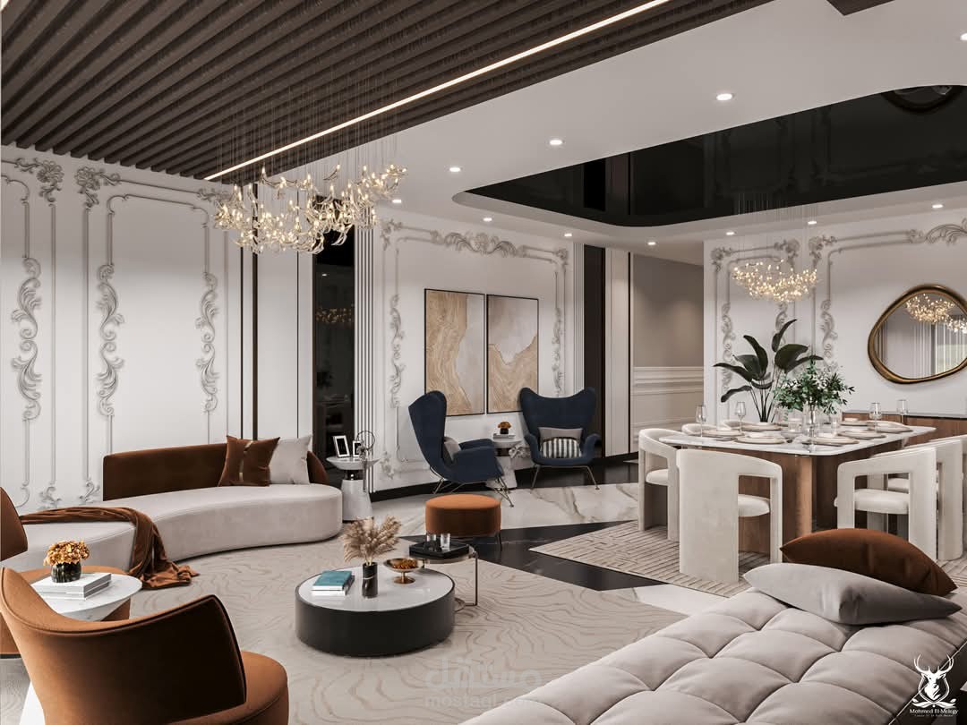 تصميم منطقة ريسبشن لفيلا